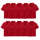 Red (5-Pack) 4 10-Pack School Uniform Tagless Polo Tshirt for Little Boys & Big Boys